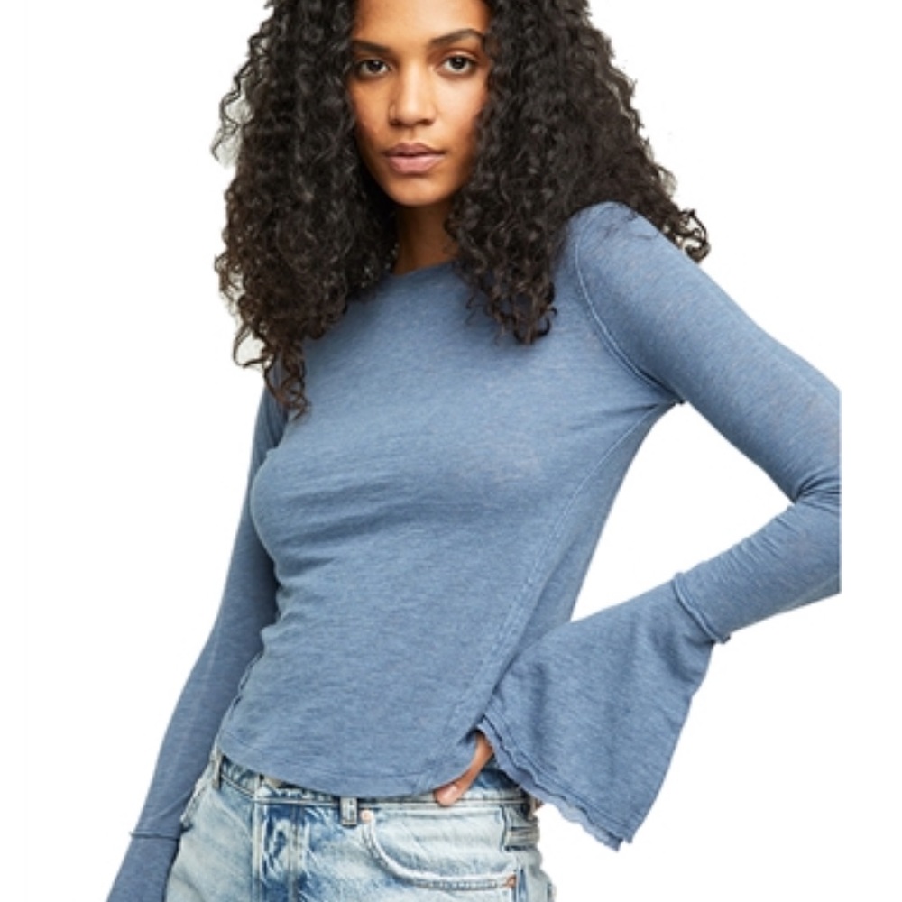 Free People Women's Cecelia T-Shirt - Indigo - - Picture 4 of 8